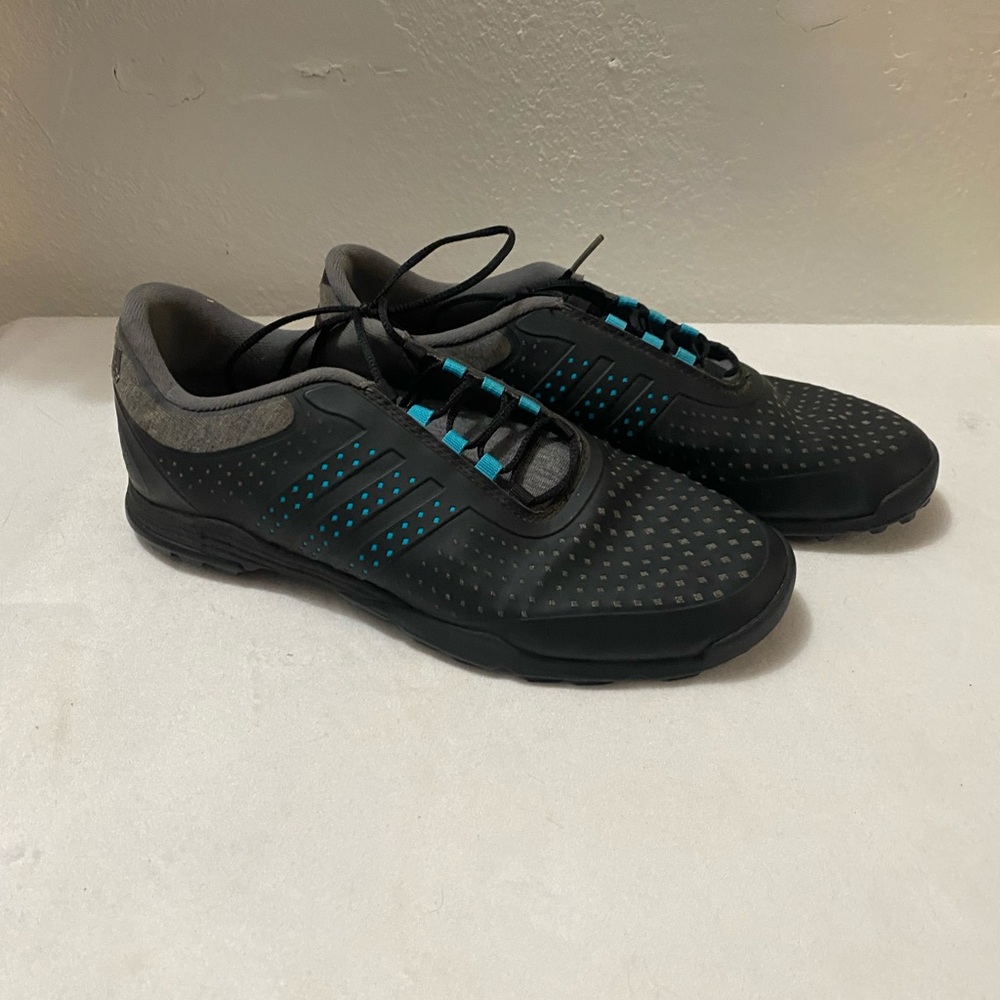 Adidas Women's Size 8 Black Turquoise Adipure Sport 2.0 spikeless golf shoes‎